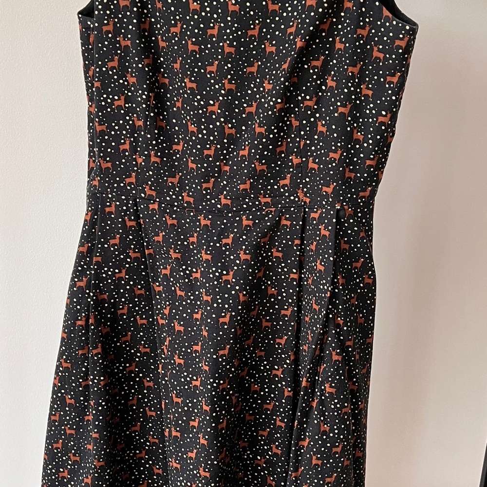 L.L. Bean Signature Midi Dress Deer Running in Snow